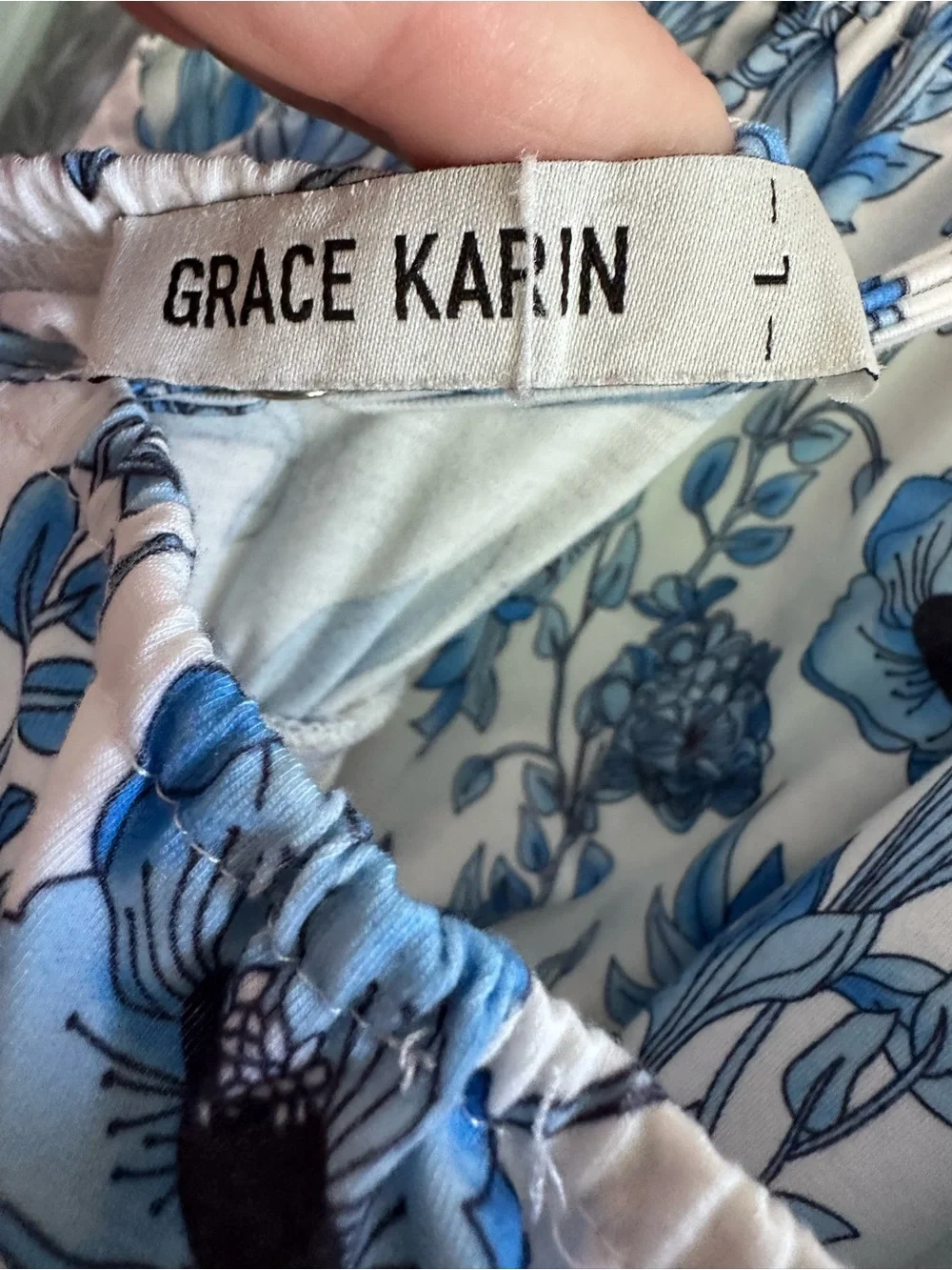 Grace Karin Blue and White Floral Maxi Sundress